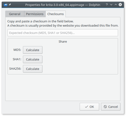 Example of checksums match