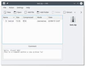 A zip archive with comment